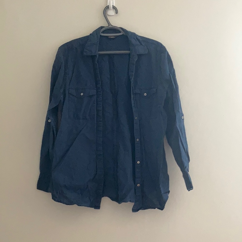 Linen Blend Button Down